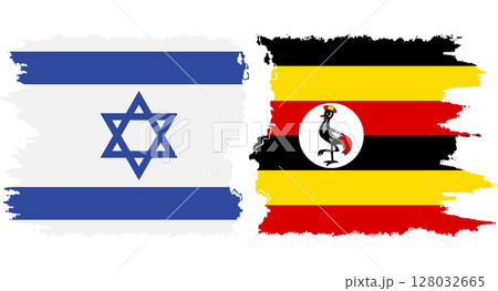Uganda and Israel grunge flags connection vector 128032665