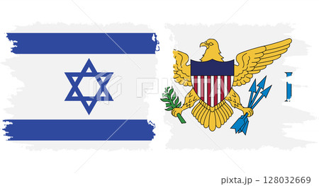 United States Virgin Islands and Israel grunge flags connection United States Virgin Islands and Israel grunge flags connection 128032669