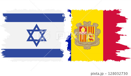Andorra and Israel grunge flags connection vector 128032730