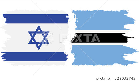 Botswana and Israel grunge flags connection vector Botswana and Israel grunge flags connection vector 128032745