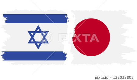 Japan and Israel grunge flags connection vector Japan and Israel grunge flags connection vector 128032803
