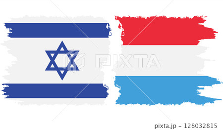 Luxembourg and Israel grunge flags connection vector 128032815