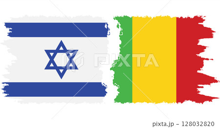 Mali and Israel grunge flags connection vector 128032820