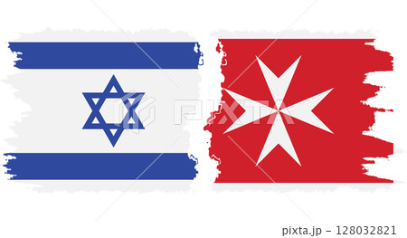 Malta and Israel grunge flags connection vector Malta and Israel grunge flags connection vector 128032821
