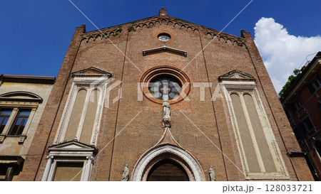 Santa Eufemia church facade in Verona, Italy 128033721