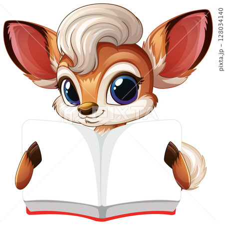 Cute Cartoon Animal Reading a Book Cute Cartoon Animal Reading a Book 128034140