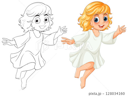 Charming Fairy Child in Playful Pose Charming Fairy Child in Playful Pose 128034160