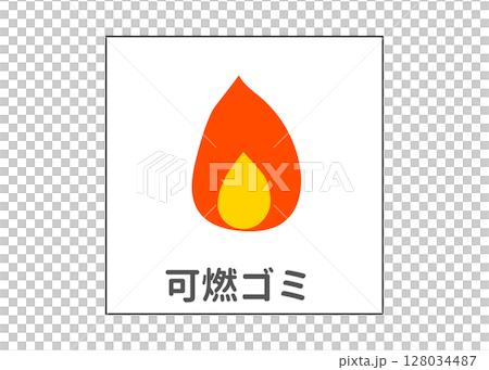 可燃垃圾、分類垃圾、圖標材料 128034487