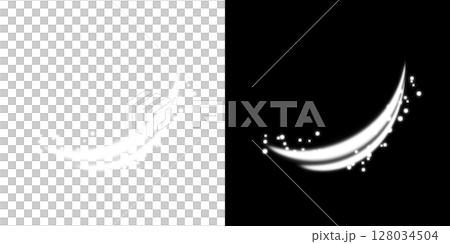 發光的白色電弧和火花粒子(透明+黑色背景) 發光的白色電弧和火花粒子(透明+黑色背景) 128034504