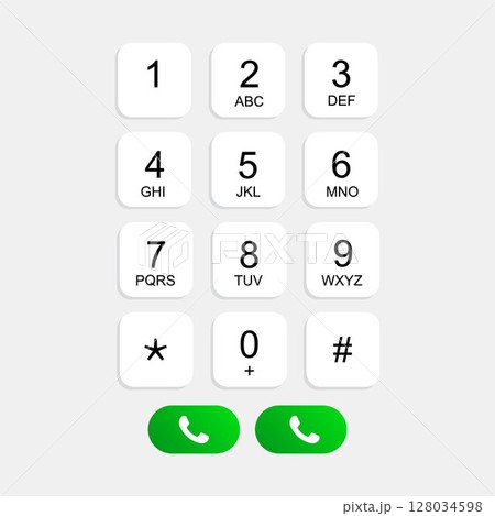 Phone Keypad with Call Button Phone Keypad with Call Button 128034598