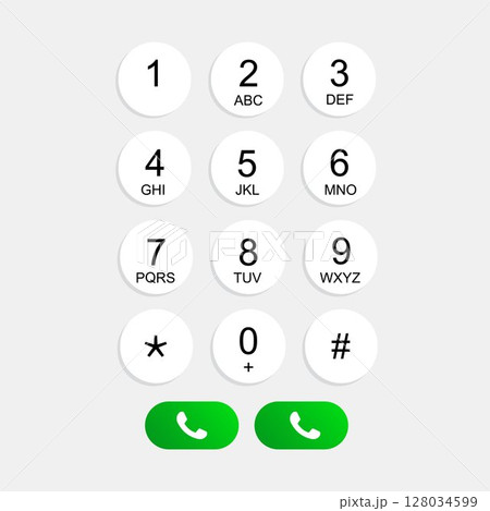 Phone Keypad with Call Button Phone Keypad with Call Button 128034599
