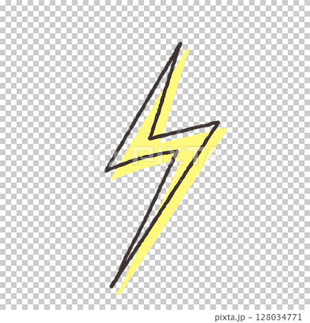 簡單的手繪閃電符號 簡單的手繪閃電符號 128034771
