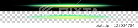 緑の光ビームエフェクト（上黒・下透過背景） 128034784