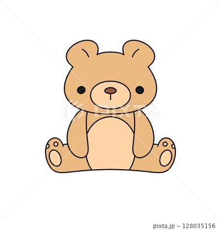 A cute teddy bear is sitting on a white background A cute teddy bear is sitting on a white background 128035156