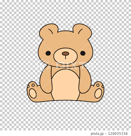 A cute teddy bear is sitting on a white background 128035156