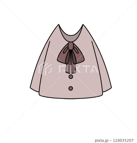A pink shirt with a bow tie on it 128035207