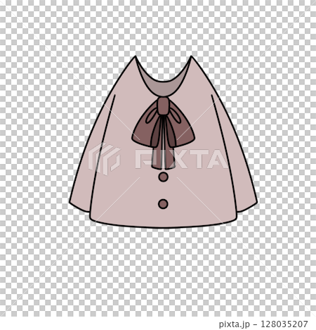 A pink shirt with a bow tie on it 128035207