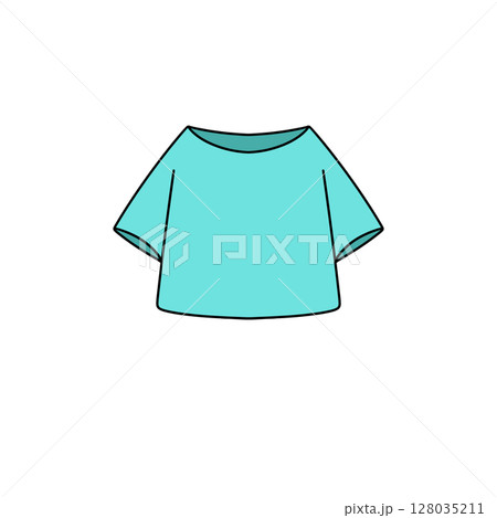 A blue shirt with a white collar and a white sleeve A blue shirt with a white collar and a white sleeve 128035211