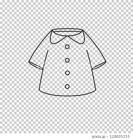 A white shirt with a collar and buttons A white shirt with a collar and buttons 128035255