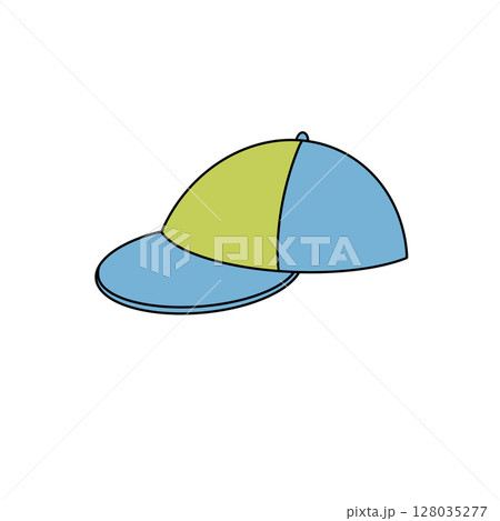 A blue and green hat with a yellow band A blue and green hat with a yellow band 128035277