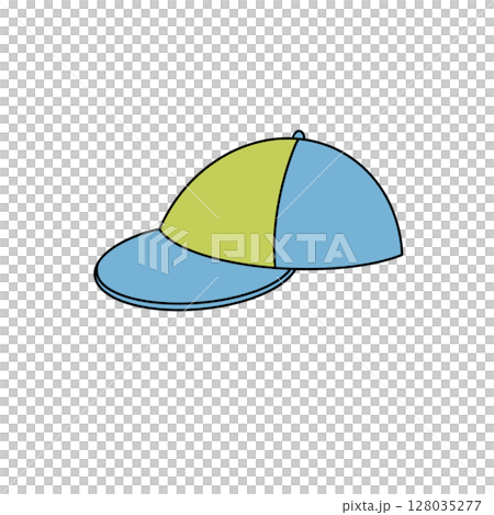 A blue and green hat with a yellow band A blue and green hat with a yellow band 128035277