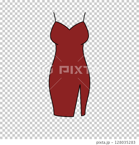 A red dress with a split in the middle A red dress with a split in the middle 128035283