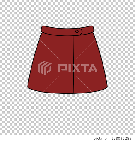 A red skirt with a black belt 128035285