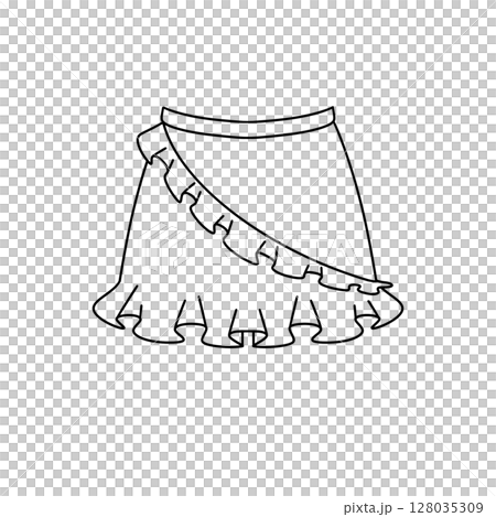 A white skirt with ruffles A white skirt with ruffles 128035309