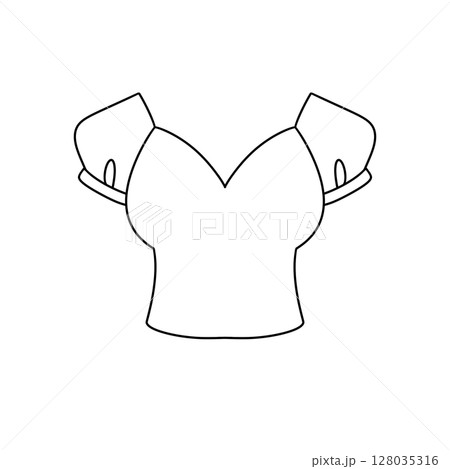 A white shirt with a V-neck and a small collar 128035316