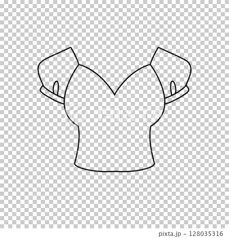 A white shirt with a V-neck and a small collar 128035316