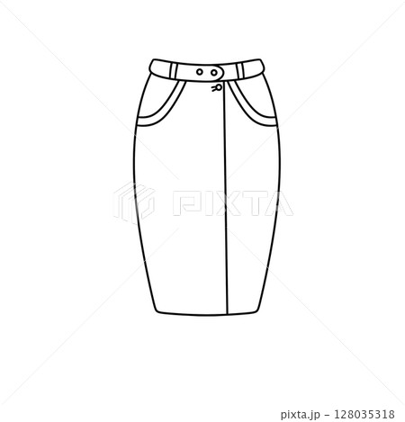 A white skirt with a belt and pockets 128035318