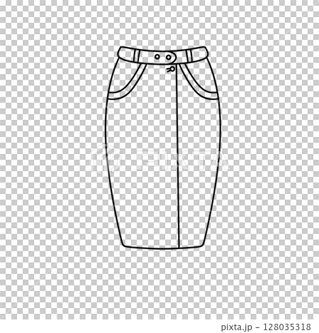 A white skirt with a belt and pockets 128035318