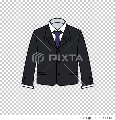 A man's suit jacket and tie are drawn in a cartoon style A man's suit jacket and tie are drawn in a cartoon style 128035348