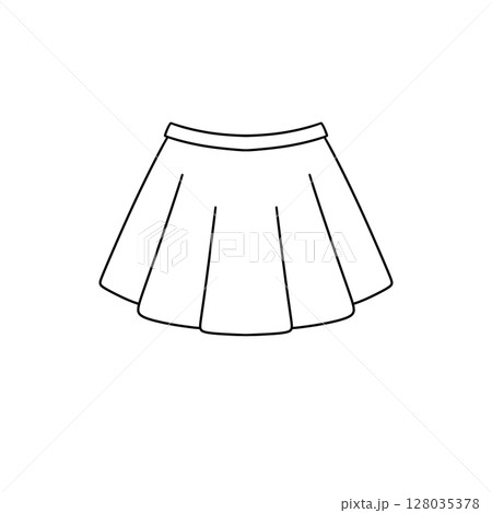 A white skirt with a black waistband 128035378