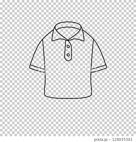 A white shirt with a collar and buttons A white shirt with a collar and buttons 128035381