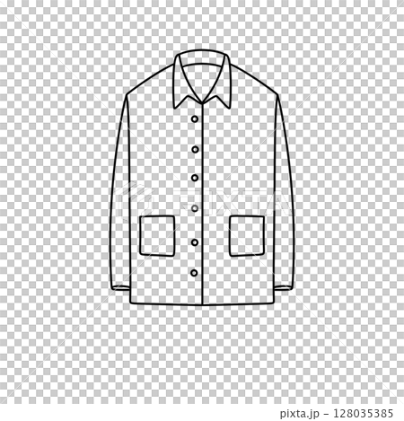 A white shirt with a pocket and buttons A white shirt with a pocket and buttons 128035385