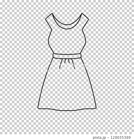 A white dress with a belt 128035389