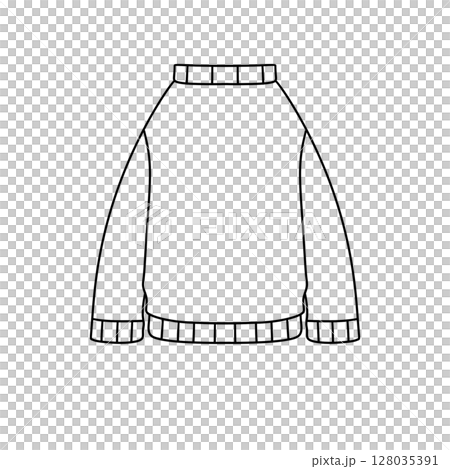 A white sweater with a collar and sleeves A white sweater with a collar and sleeves 128035391
