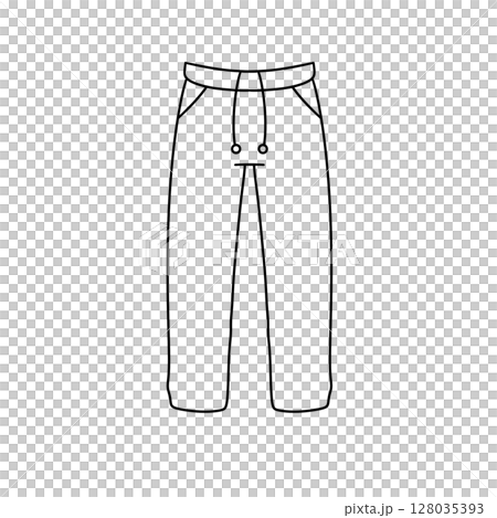 A pair of pants with a zipper pocket A pair of pants with a zipper pocket 128035393