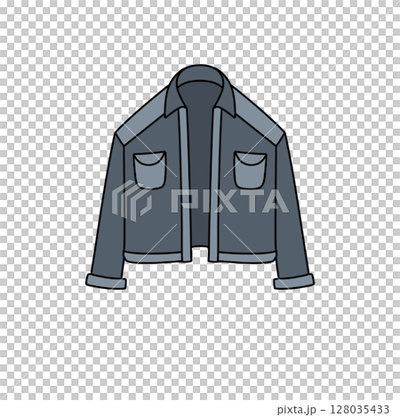 A blue jacket with a zipper and pockets A blue jacket with a zipper and pockets 128035433