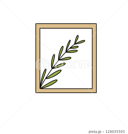 A leafy green plant is shown in a frame A leafy green plant is shown in a frame 128035503