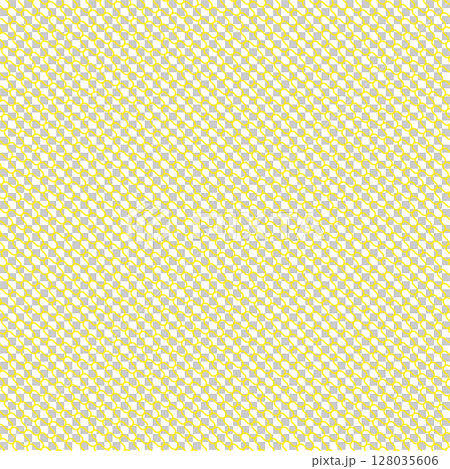 細いラインの網目状の鎖の背景素材 パターンイラスト スウォッチ対応 黄色 128035606