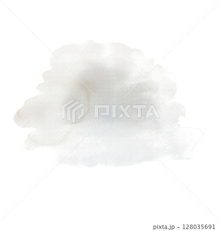 Watercolor gray foggy spot, hand-drawn on a white background. Isolated. Watercolor illustration. Clipart. 128035691