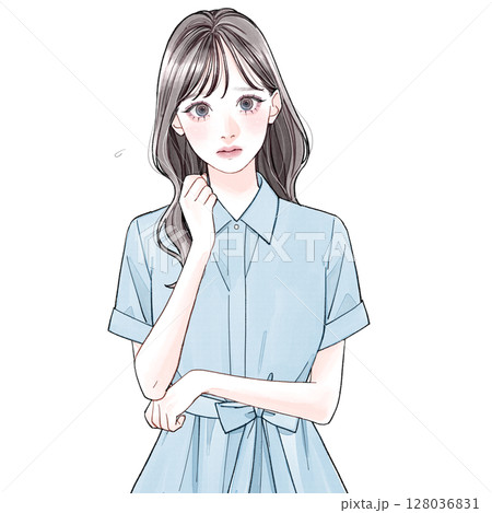20代女性(清楚系)_困惑 20代女性(清楚系)_困惑 128036831