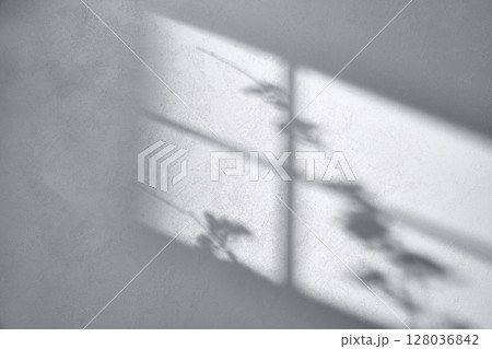 Concrete texture background with shadows from natural light streaming through a window. 128036842