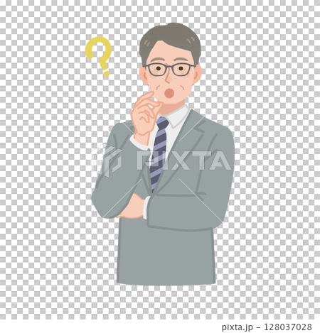 Middle-aged businessman wondering 128037028