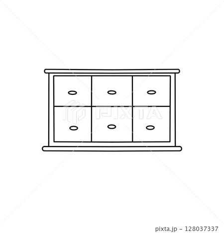 A white dresser with six drawers 128037337