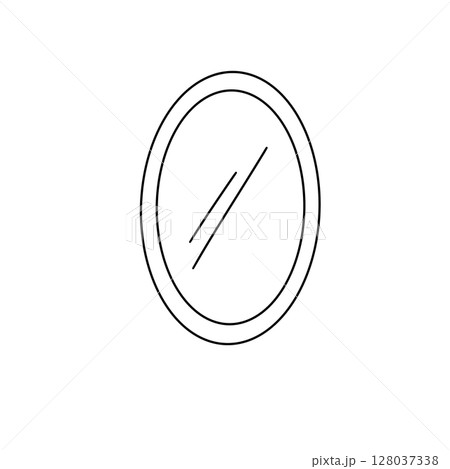 A mirror with a black frame 128037338
