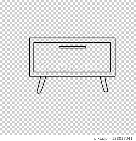 A white nightstand with a drawer 128037341