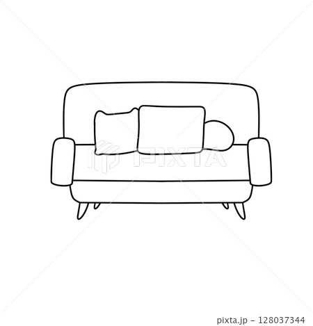 A couch with pillows on it 128037344